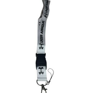 Under Armour White Breakaway Lanyard Keychain ID Badge Phone Strap